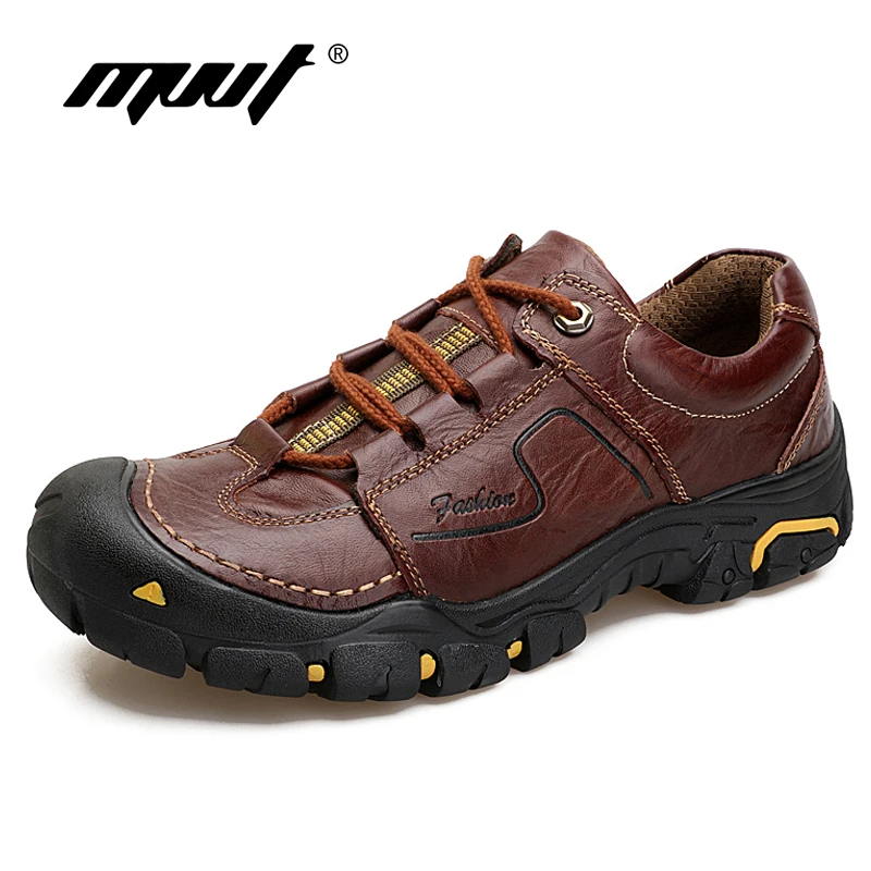 Goedkoop MVVT 2018 lente mannen casual schoenen lederen mannen schoenen kwaliteit lace up outdoor wandelschoenen sapato masculino