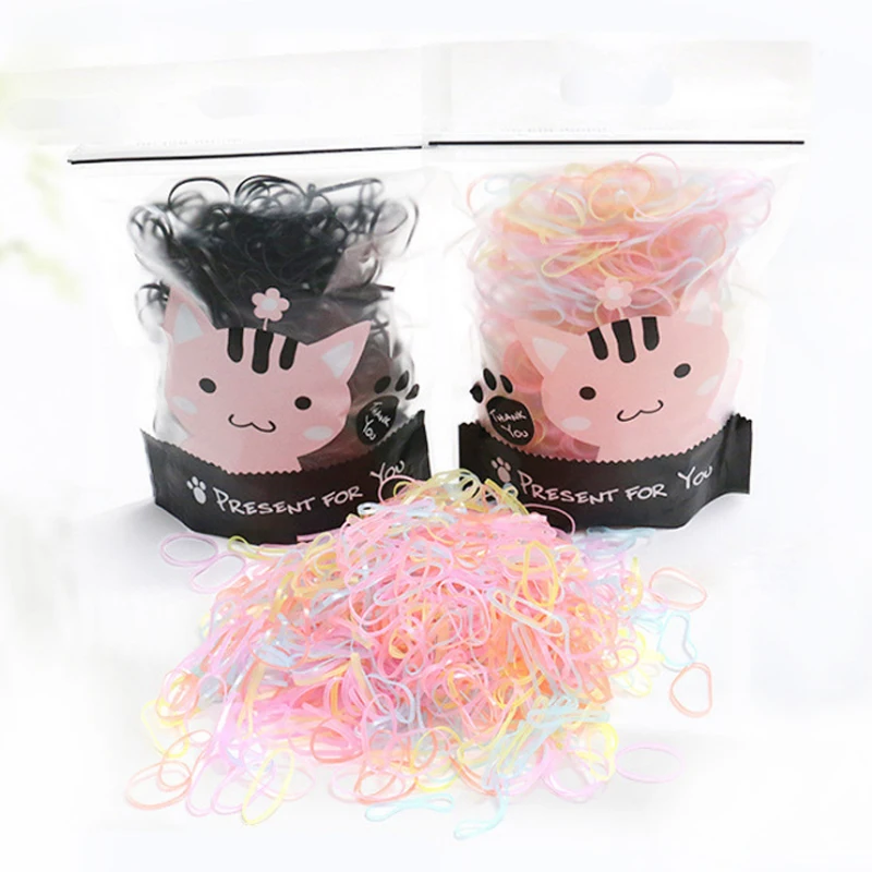 500 шт. детские одноразовые маленькие резиновые ленты ярких цветов, эластичная резинка для волос, резиновая повязка на голову, Детские аксессуары для волос