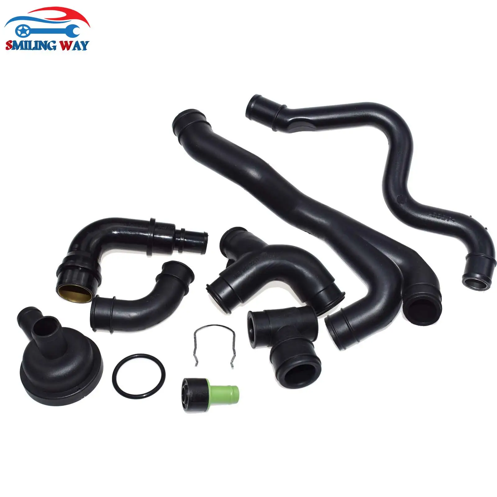 

SMILING WAY# Crankcase Breather Hose Pipe Valve Kit For Audi A3 A4 A6 TT VW Golf GTI Beetle Jetta Passat Bora Seat Skoda 1.8T