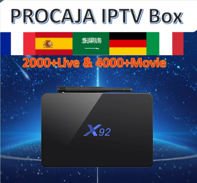 

X92 Android 7.1 smart TV box&pro neotv iptv procaja iptv subscription France Spain iptv dazn Arabic bein sport iptv box
