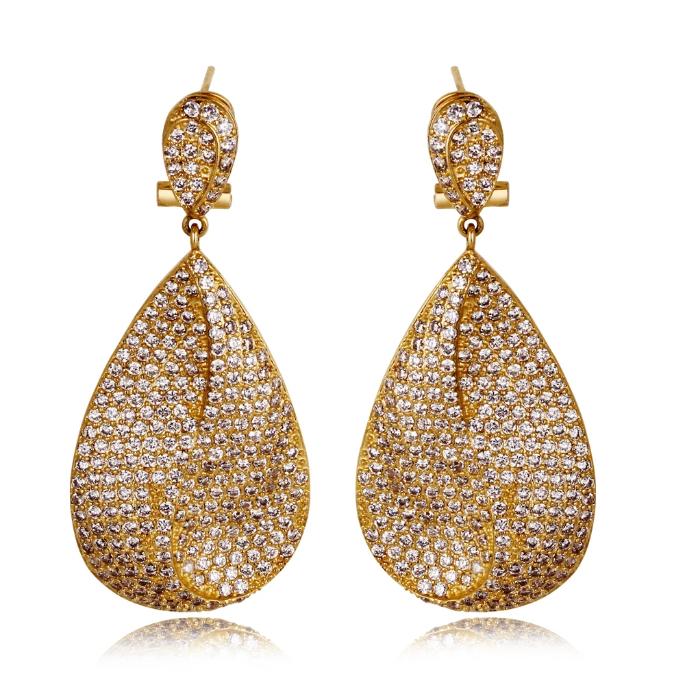 Buy Luxury dangle Earring setting white cz stone drop