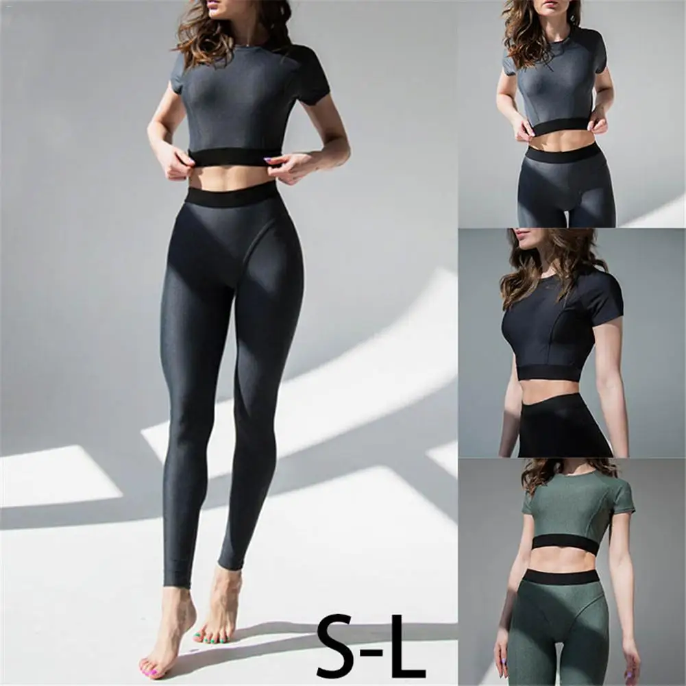 

Women Sport Yoga Set Breathable Hips Lifting Sport Suit Running Short Set Gym Clothing Bodysuit Sportswear Gym Fitness Suit