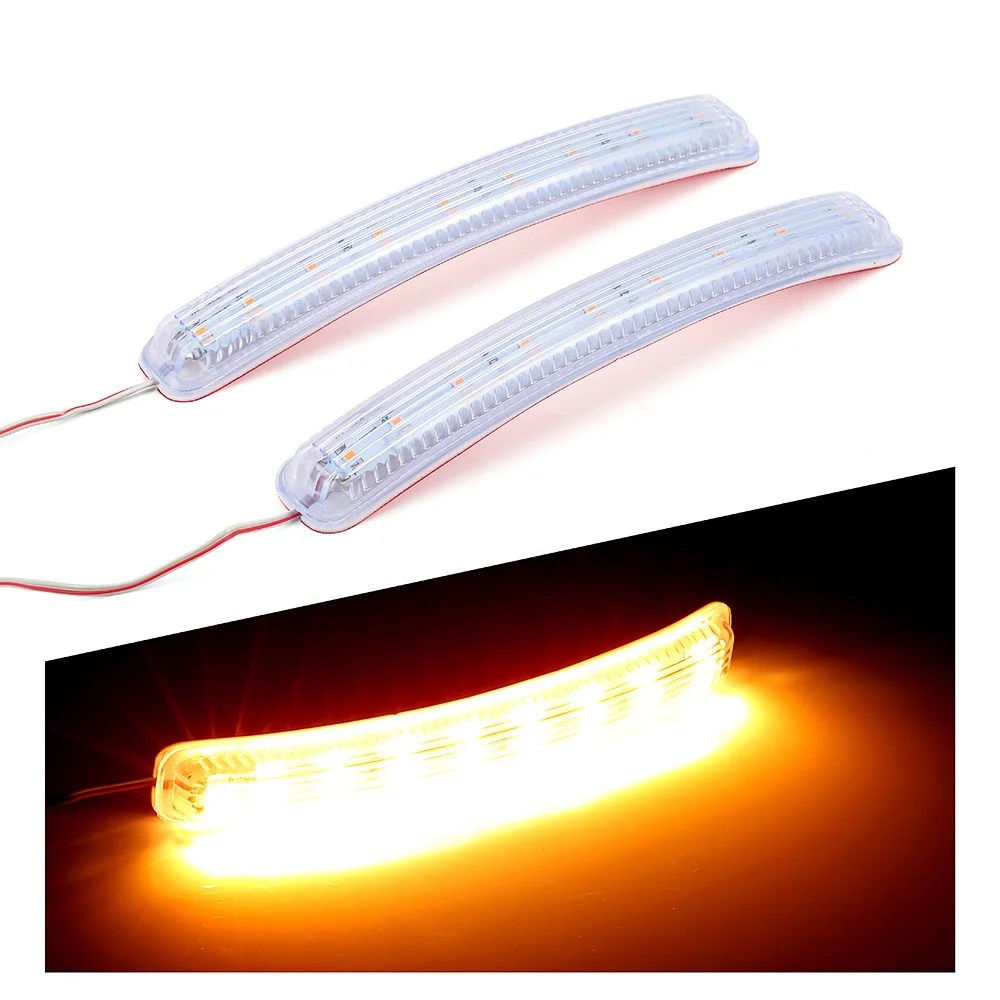 

2PCS Universal LED Car Turn Signal Light Auto Rearview Mirror Indicator Lamp Soft Flashing FPC Yellow 9 SMD Amber Light Source