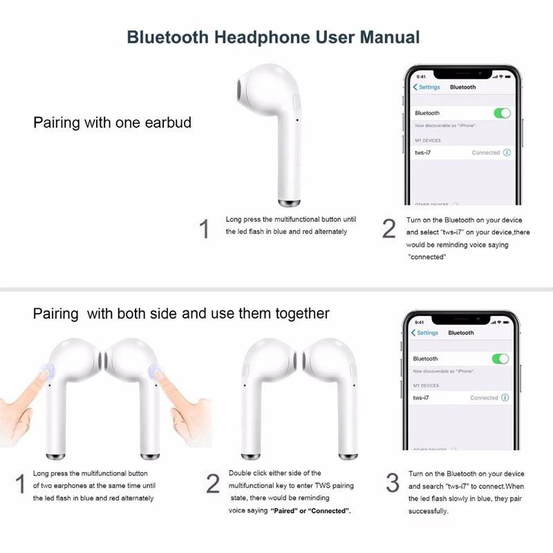 Mini I9S i9 S X TWS Wireless earphones Bluetooth 5.0 or 4.2 Earphone Invisible Earbuds With Mic For Iphone Samsung xiaomi huawei
