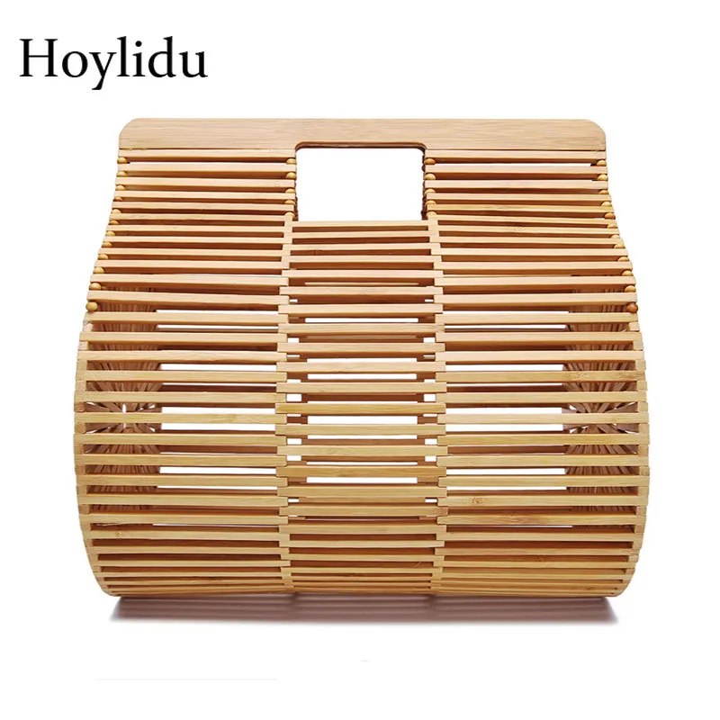 

INS Hot Summer Bamboo Bags for Women Handbag Bohemian Travel Beach Bag Handmade Woven Straw Bag Lady Large Capacity Clutch Tote