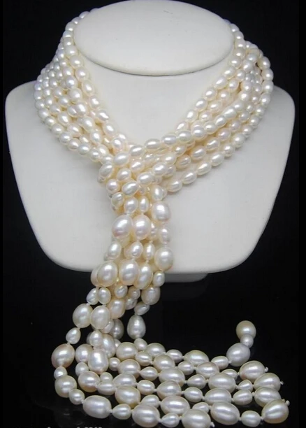 

ddh001548 Natural AAA+ Triple Strand white pearl necklaces 50" 28% Discount