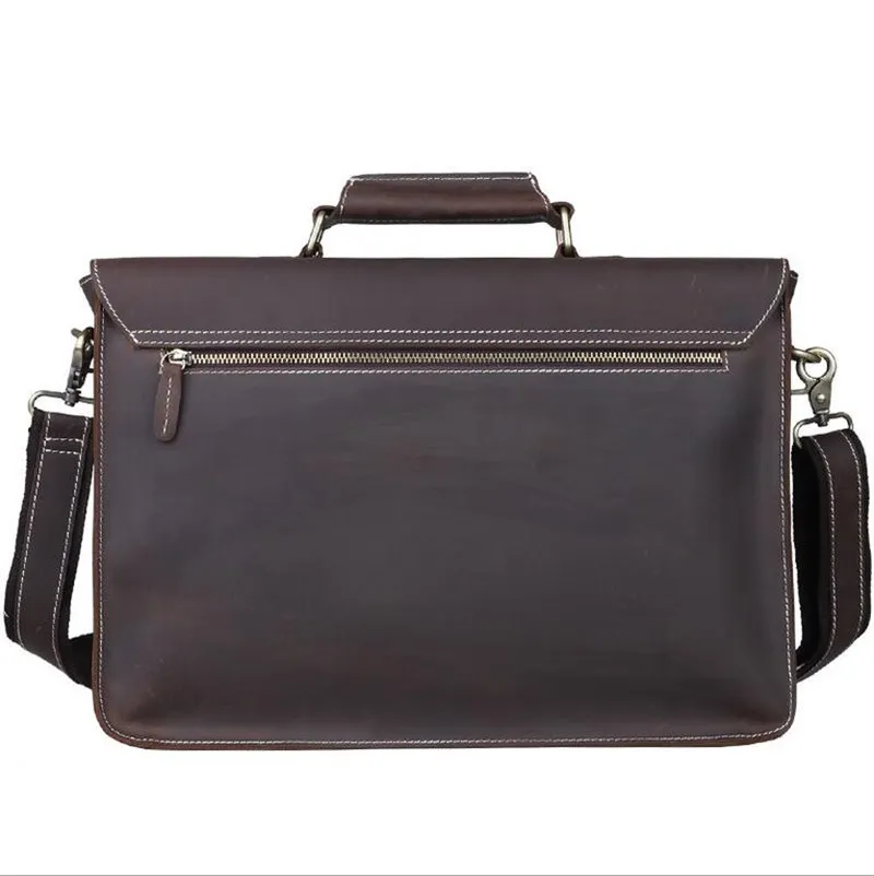 Business Handtasche Echtem Brown Aus Leder Reise Bolso Portfolio Schulter Männlichen Messenger Taschen 15 Crossbody Männer