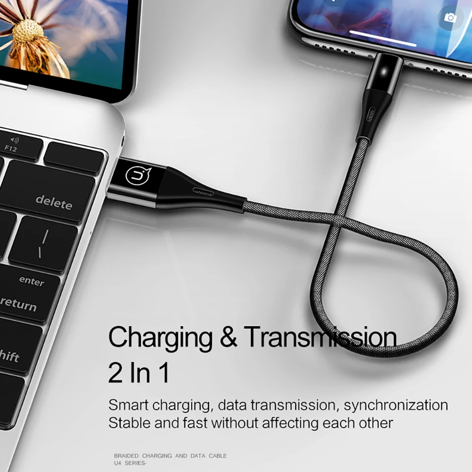 Зарядный кабель для передачи данных для iPhone X, 8, 7, 6, 6 S, plus, 5, 5S SE кабель, 2.4A USB кабель с светодиодный осветительный кабель для синхронизации данных для iPhone Зарядное устройство