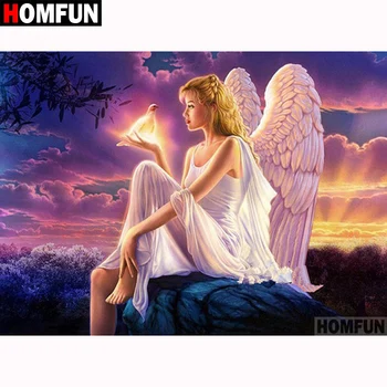 

HOMFUN Full Square/Round Drill 5D DIY Diamond Painting "Angel girl" 3D Diamond Embroidery Cross Stitch Home Decor A18723