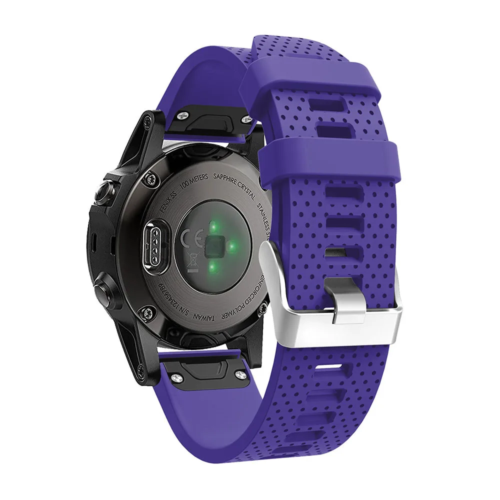Мягкий браслет для часов браслет на запястье ремешок для Garmin Fenix 5 5S сменный силиконовый ремешок Garmin Fenix 5x Plus спортивный ремешок - Цвет ремешка: purple