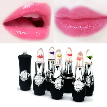 

6 pcs/set Waterproof LipStick Cosmetics Long Lasting Temperature Color Change Jelly Lipsticks lip balm With Flower