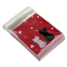 Praktische 100 stücke handtasche Rot KATZEN tüte Bonbons Kekse Geschenk