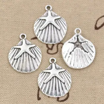 

15pcs Charms Starfish Conch 22x18mm Antique Bronze Silver Color Pendants Making DIY Handmade Tibetan Bronze Silver Color Jewelry