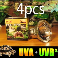 4-pack для вивария для рептилий солнечного тепла Вольфрамовая галогенная UVB+ UVA лампа для выпечки излучает широкое спектральное освещение 110v 220v