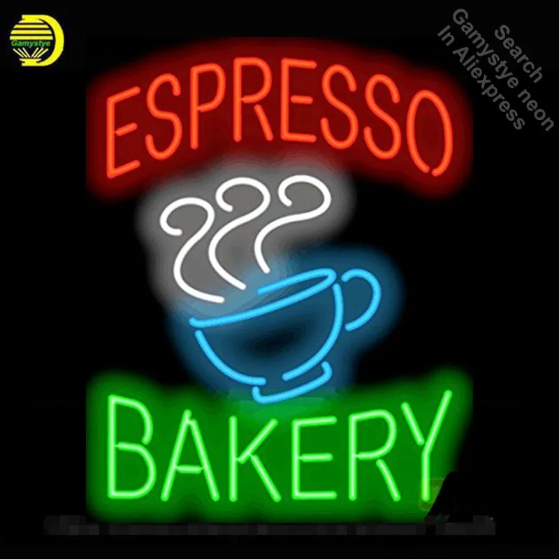 #*Cheap NEON SIGN For Espresso Bakery REAL GLASS BEER BAR PUB Club Coffee Room display Restaurant Signboard Shop Light Signs Print Board