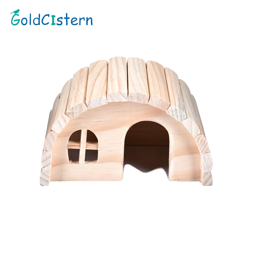 1pcs font b Pet b font Wooden Exquisite House Lovely Natural Chew Toys for Little Hamsters
