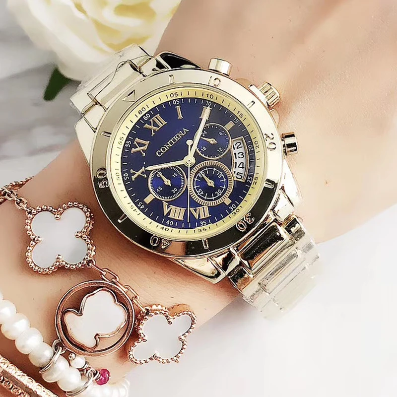 Женские часы Geneva известный роскошный бренд модные золотые часы для женщин повседневные женские кварцевые часы женские наручные часы