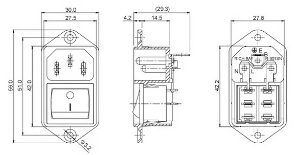 RICH supply BAY combo socket direct manufacturers R-301SN B09 5