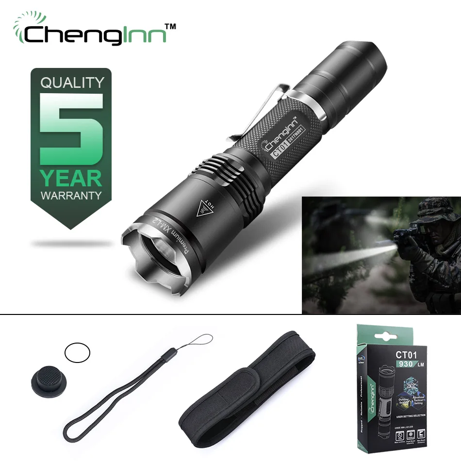 High beam military tactical flashlight 1000 Lumens SOS Strobe convoy flashlight aluminium alloy