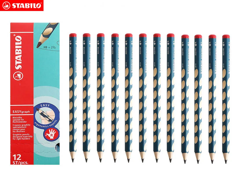 EASY graph Left-handed HB Ergonomic Graphite Pencil Set of 2 STABILO