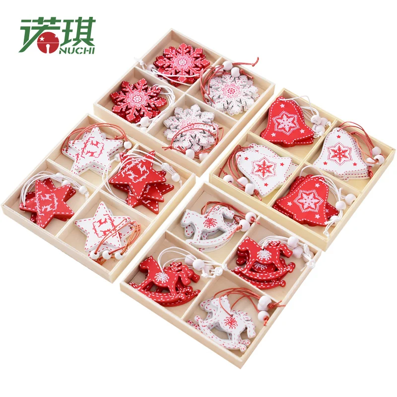 

NUCHI Wooden vintage Christmas reindeer Christmas tree ornaments Creative Christmas vintage reindeer Christmas trees ornaments