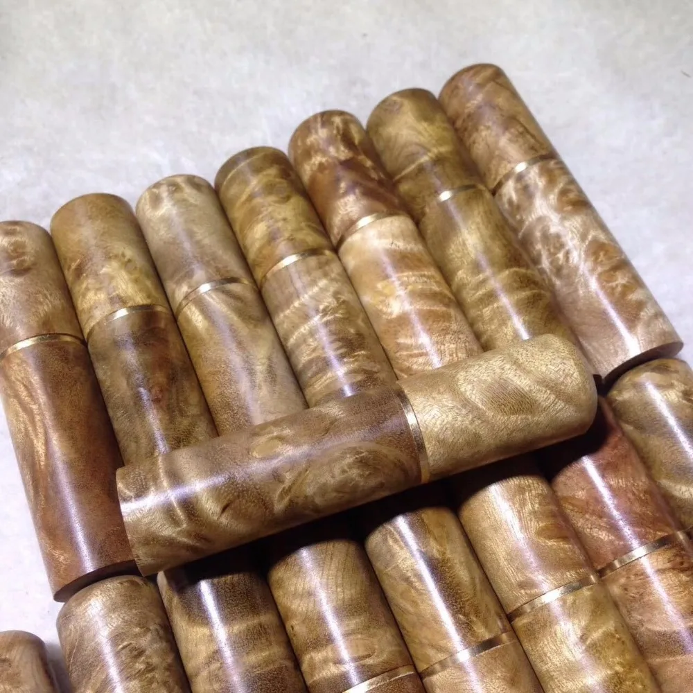 Gold wooden toothpick holder mahogany portable travel toothpick box in