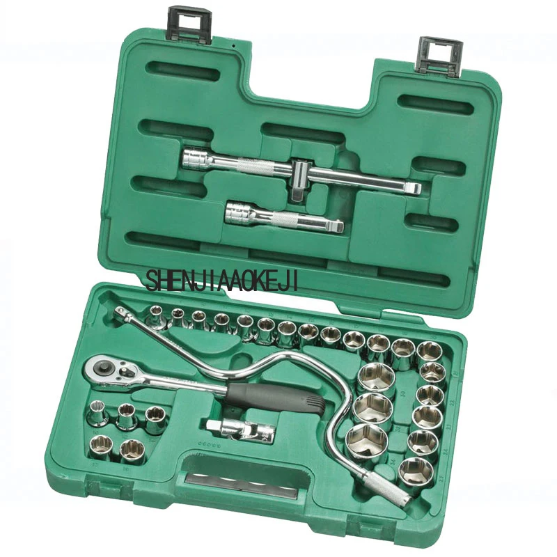 

32pcs/set 12.5MM series sleeve Ratchet wrench universal joint Auto Repair Tool Set Multi-functional portable hardware tool