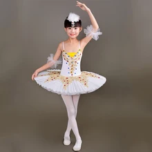 Платья для танцев и балета, детский профессиональный костюм с юбкой-пачкой лебедя для детей, балерина, балетная танцевальная пачка для девочек, юбка