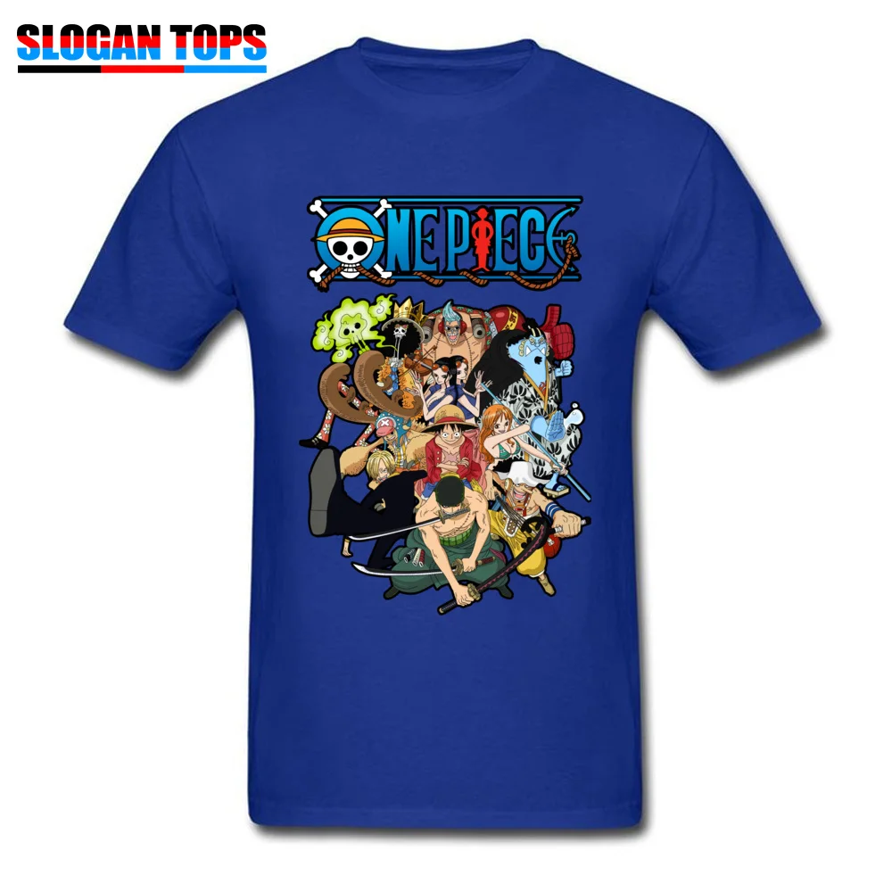 2018 Men T Shirt O-Neck Short Sleeve 100% Cotton monkey d luffy chopper roronoa Tops & Tees Casual Tops Tees Top Quality monkey d luffy chopper roronoa blue