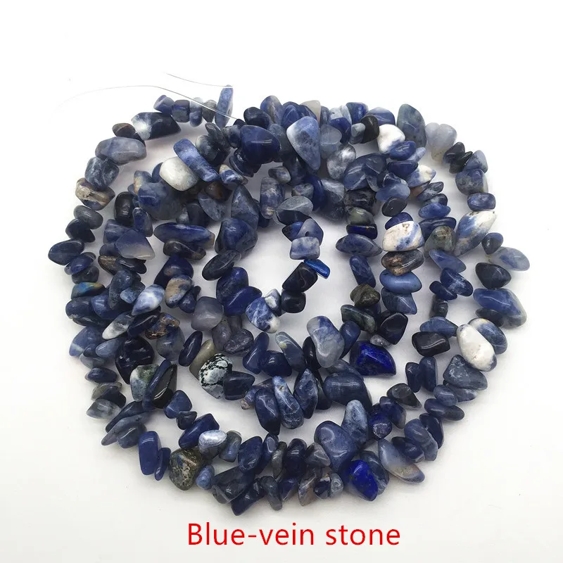 16 дюймов натуральный камень Бусины чипсы 5-8 мм Нерегулярные кристалл агатовый гравий бусины Diy браслет для ювелирных изделий HK058 - Цвет: Blue-vein Stone