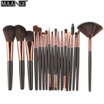 

MAANGE Professional 18 Pcs Makeup Brushes Set Comestic Powder Foundation Blush Eyeshadow Eyeliner Lip Beauty Make up Brush D2