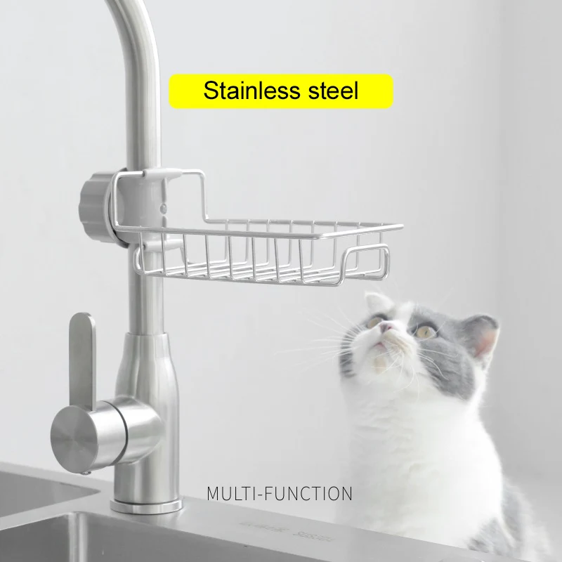 

Stainless Steel Sink Faucet Hanging Storage Rack Storage Holder Sponge Bathroom Kitchen Shelf Drain Dry Towel Organizer x