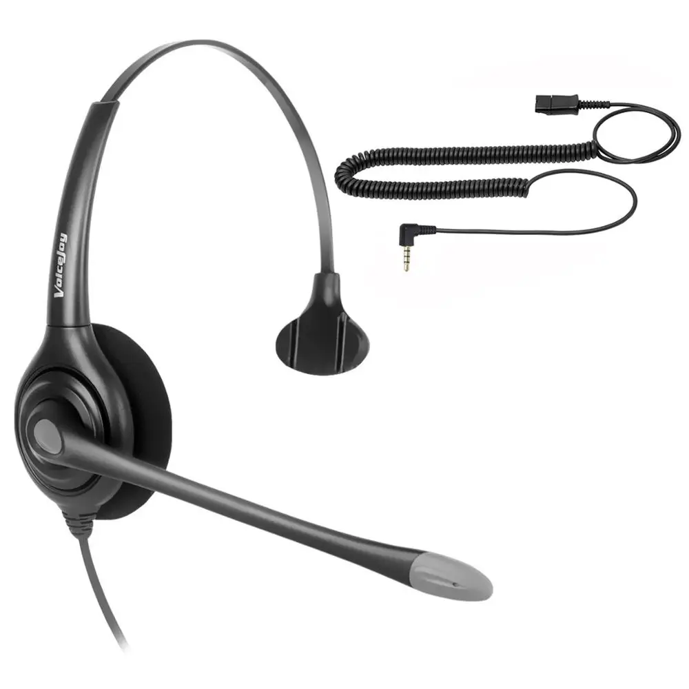 Call center headphones QD (Quick Disconnect) headset with single 3.5mm