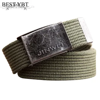 

Best YBT Unisex canvas belt fine Retro Alloy Smooth buckle belt trend women fashion casual Outdoor sport men canvas belt
