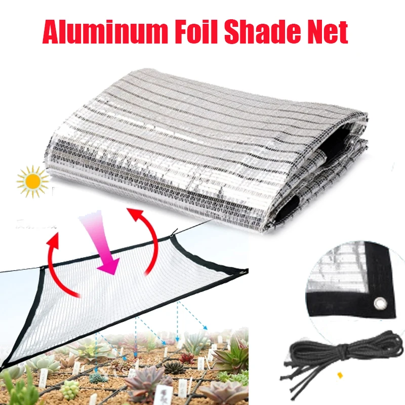 

Reflective Aluminum Foil Shade Net Sunscreen Silver White Roof Balcony Sun Room Fleshy Garden Greenhouse Sun Protection