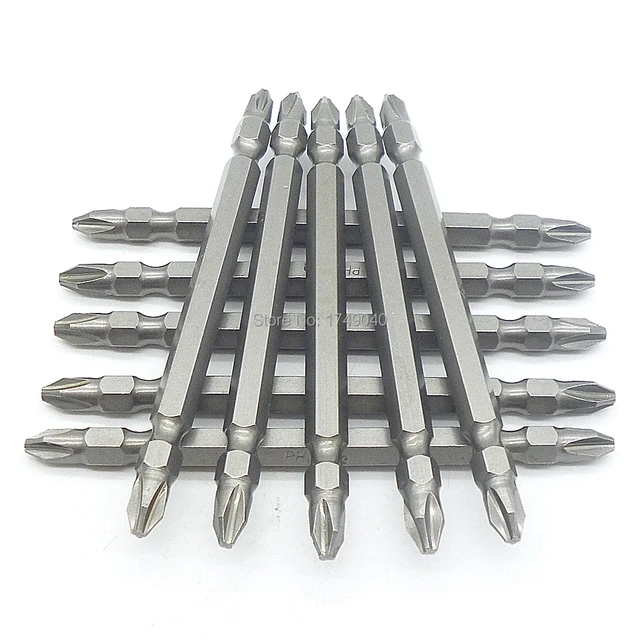 10pcs 100mm Long PH2 Double Ended Phillips Screwdriver Bits 1/4"(6.35mm