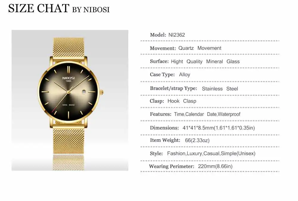NIBOSI мужские s часы Топ бренд класса люкс водонепроницаемые спортивные часы для мужчин ультра тонкие часы для мужчин кварцевые часы повседневные Relogio Masculino