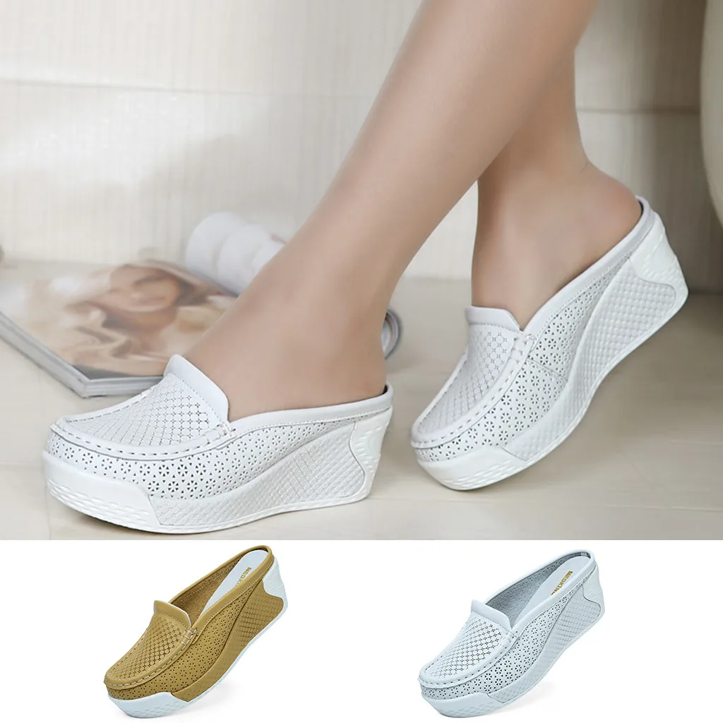 

Women Ladie's Fashion Wedges Casual Slingbacks Pumps Slip On Shoes Sandals summer slippers women 2019 flip flops women
