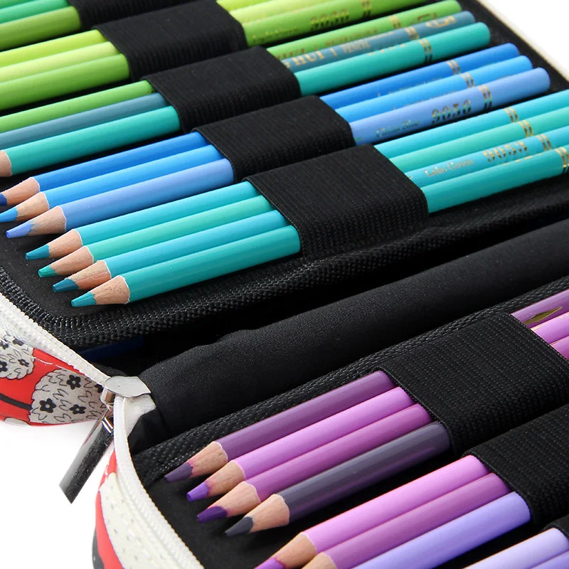 Многофункциональная Сумка-карандаш с принтом, большая емкость, креативная, 150 слот, милая мультяшная Цветочная ручка, коробка, чехол товары для рукоделия, ткань Оксфорд
