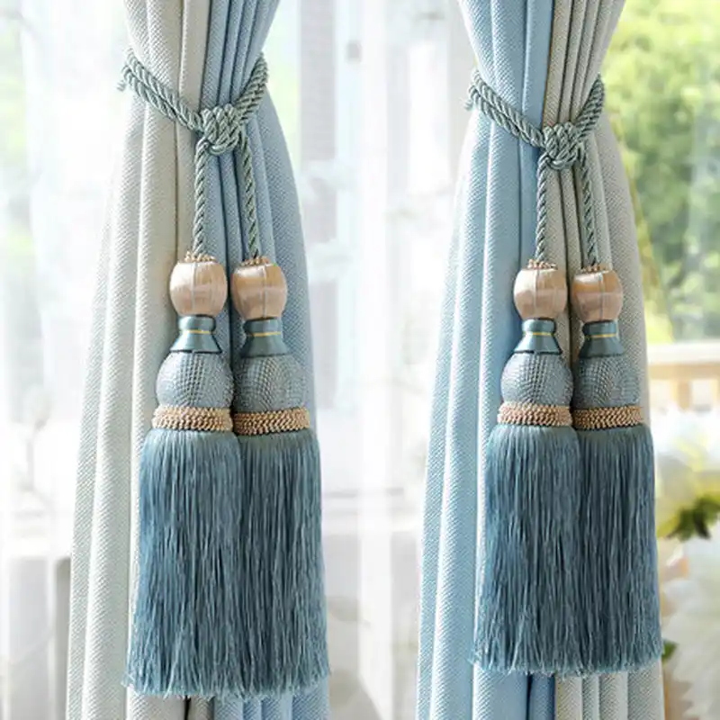New Hanging Ball Tassel Curtain Tieback Rope Single Holdback Holder Buckle Strap