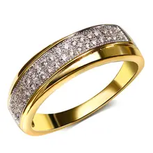 DC1989 Sellling Caliente Venda de Boda Del Anillo para Las Mujeres Apilables Anillos de Rodio o Chapado En Oro CZ Sintética Femmes anneaux Tamaño 6 a 10