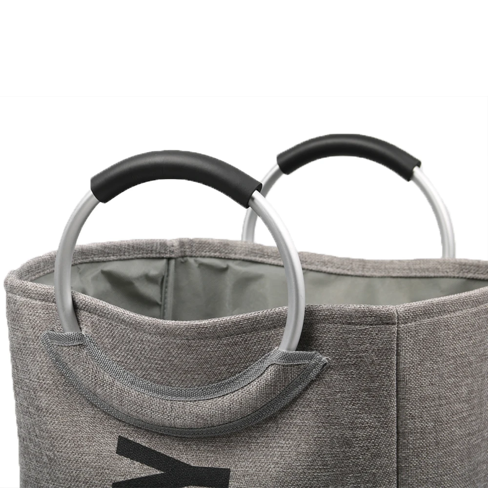 linen laundry basket with aluminum handle (4)