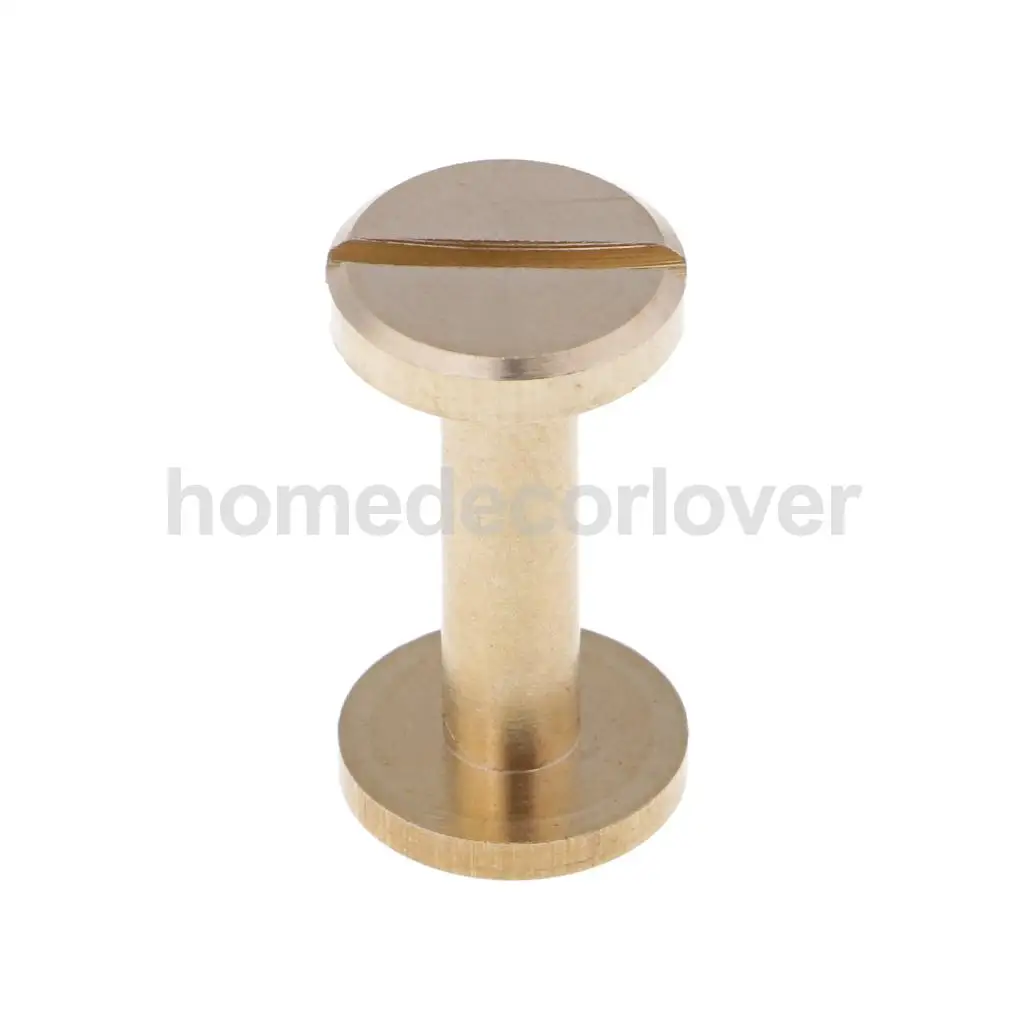 6 Sets Solid Brass Flat Round Head Stud Screwback Leather Craft Chicago Screws