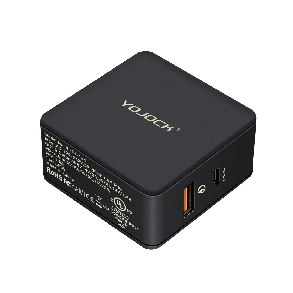 YOJOCK 48 Вт Тип usb-C PD стены Зарядное устройство USB C Зарядное устройство с Мощность доставки для iPhone X/8/8 Plus MacBook Смарт Порты и разъёмы для Xiaomi