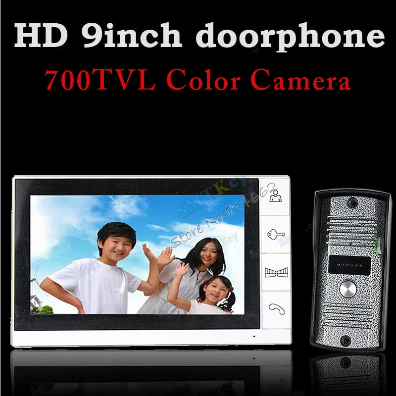 

9inch monitor color video doorphone intercom system with 700tvl outdoor unit
