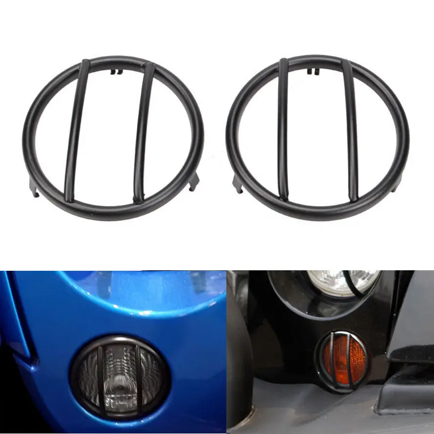 2pcs Stainless Euro Guard Fog Light Hood Cover Trim Fit For 07 15 Jeep