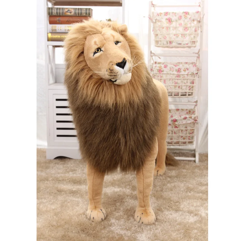 huge new creative simulation lion toy standing lion doll gift about 110cm 88