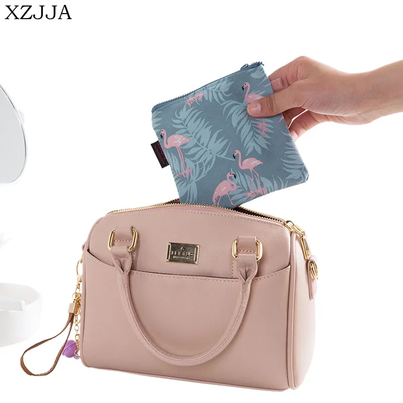XZJJA الإبداعية عالية الجودة المحمولة الإناث فوط صحية حقيبة التخزين لطيف النظافة المناديل حزمة منظم محفظة حقيبة