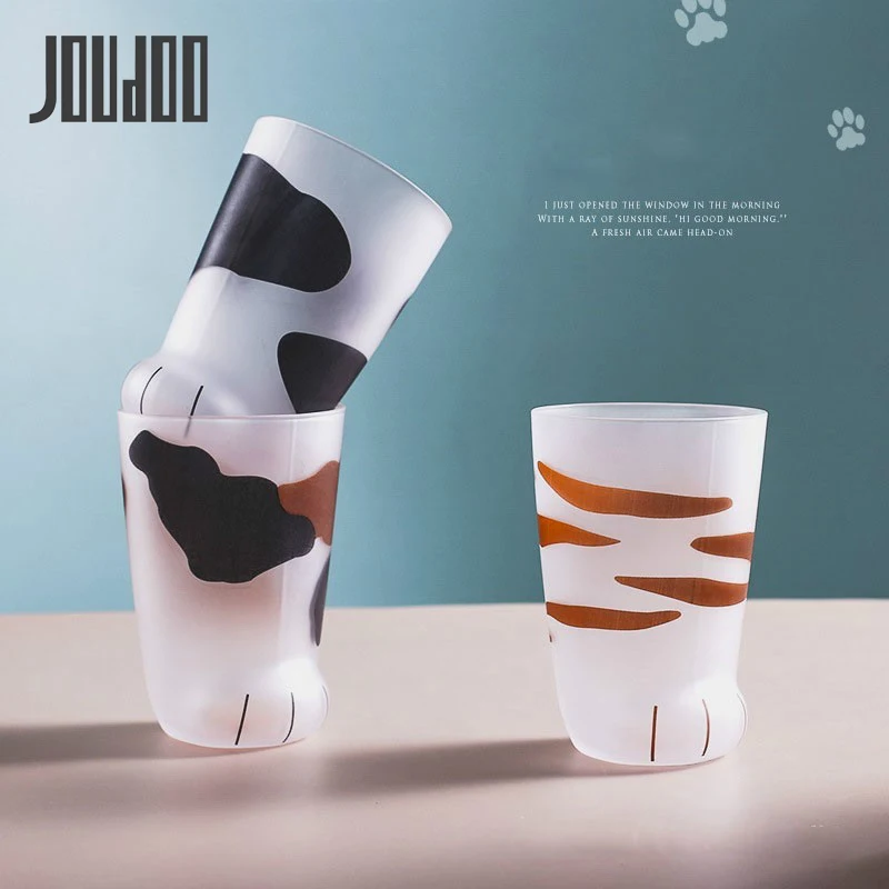 JOUDOO Creative Cute Cat Paws Glass Tiger Mug Office Coffee Tumbler Personality Breakfast Milk Porcelain Cup Gift 35 | Дом и сад