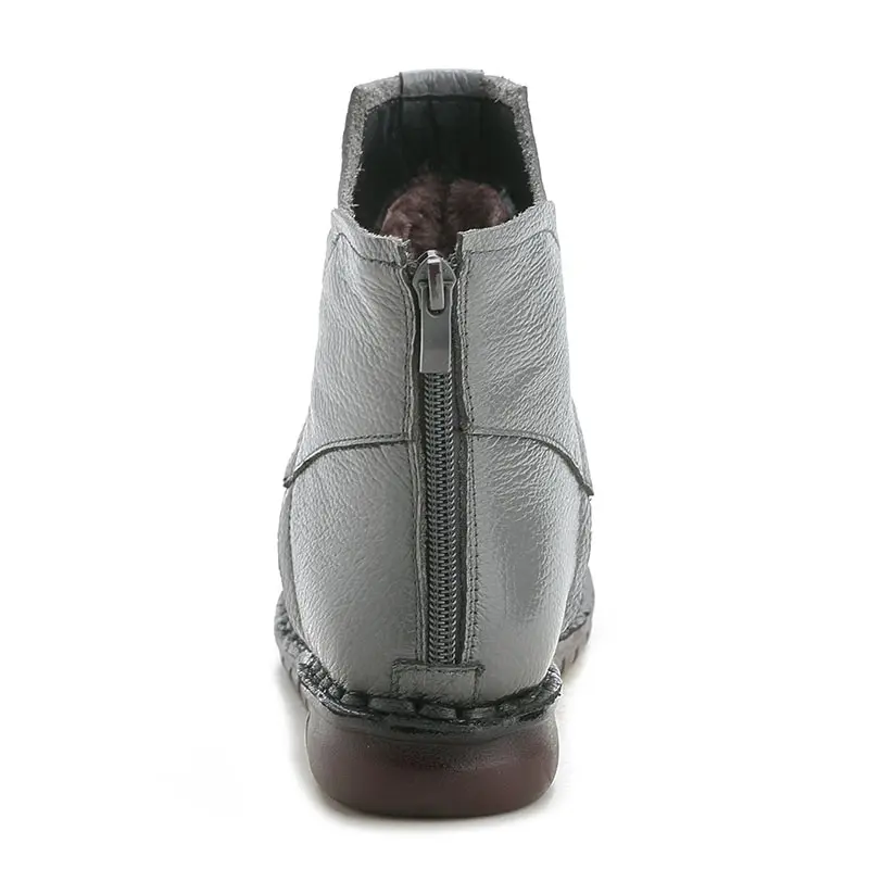 Tanie Xiuteng 2019 zimowe oryginalne skórzane damskie botki ręcznie haftować etniczny styl Vintage kobiety buty płaskie buty na prezent